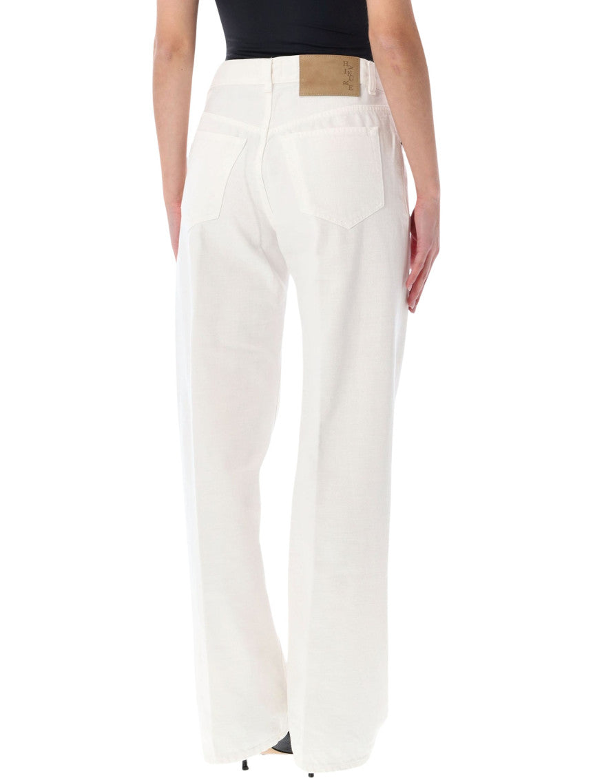 White Straight-Leg Jeans 2