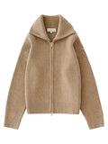 Beige Zipped Up Cardigan 1