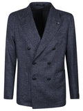 Blue Double-breasted Blazer 1