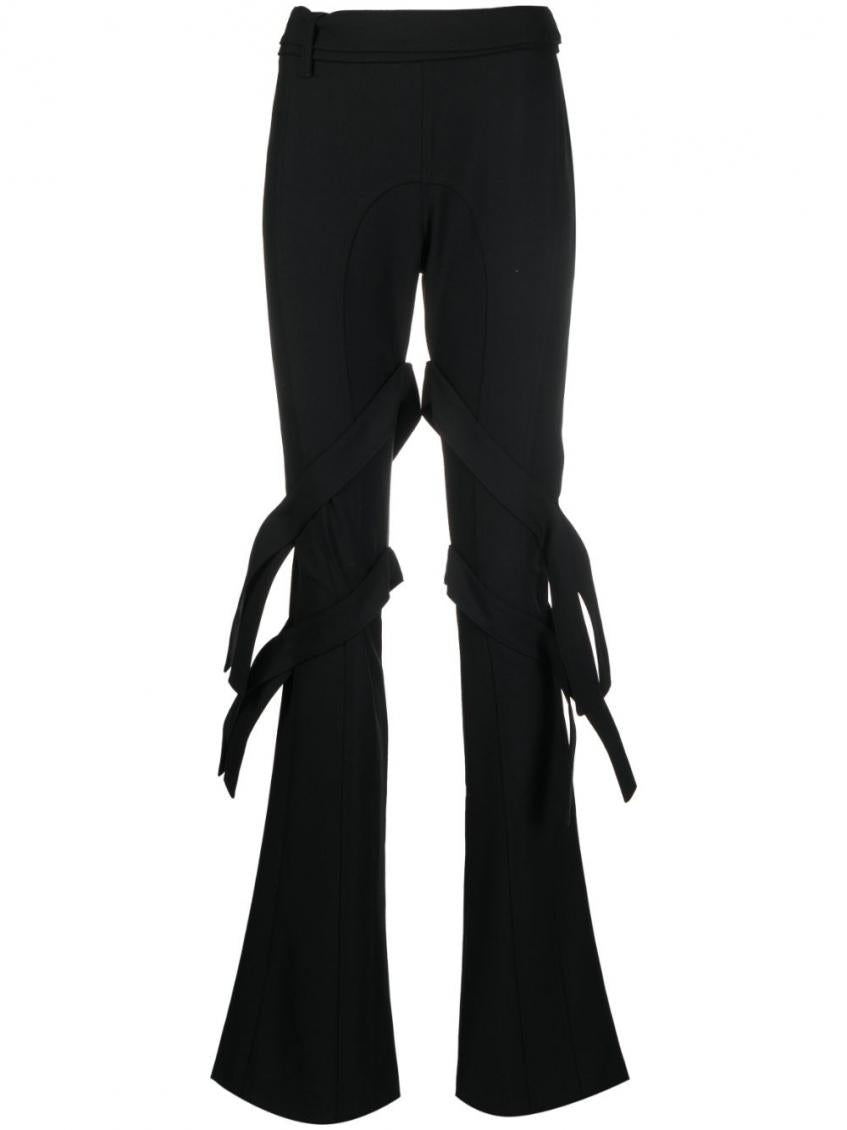 Black Double waist wool trousers 1