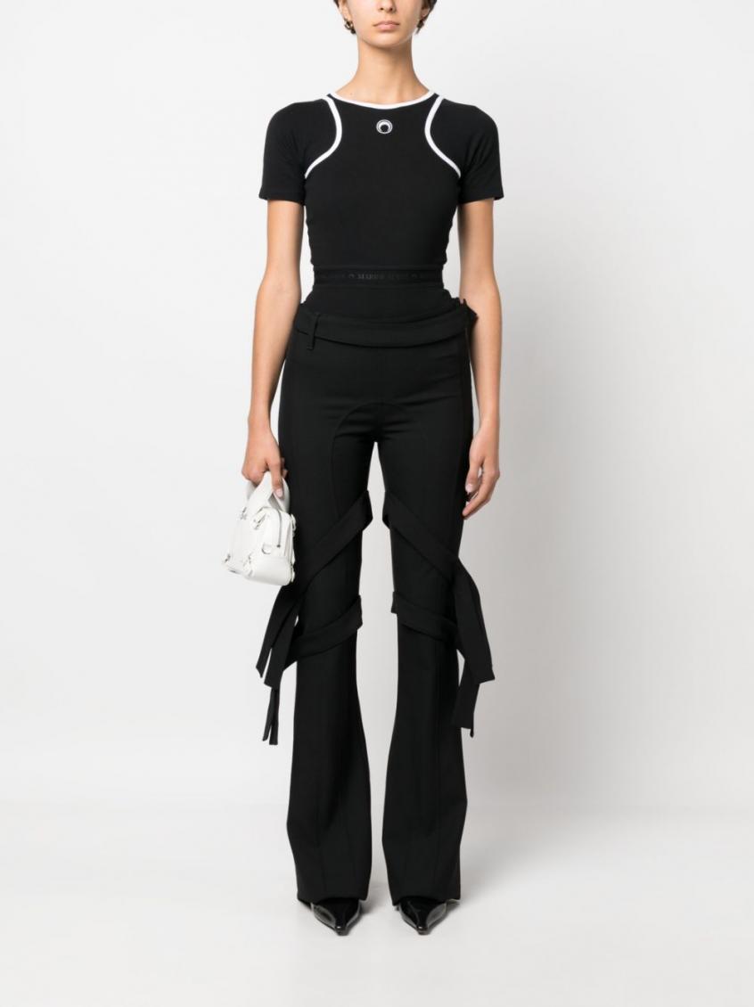 Black Double waist wool trousers 3