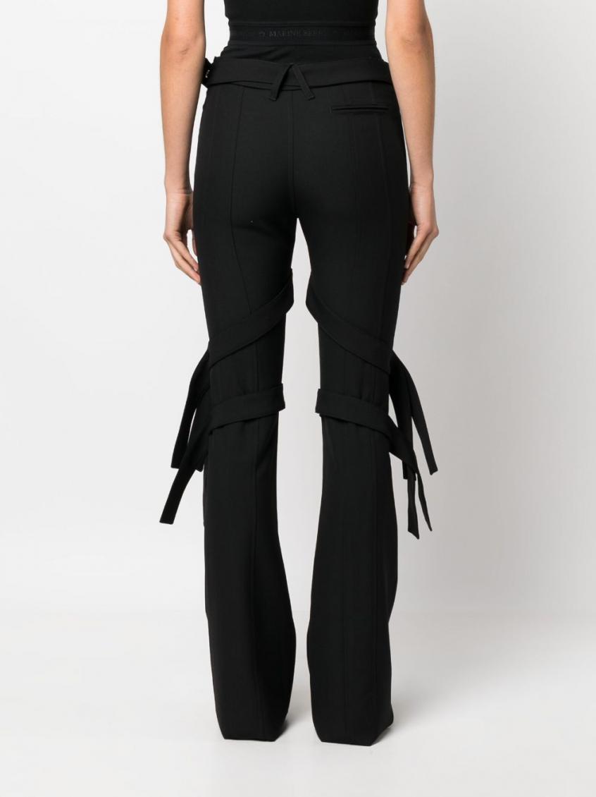 Black Double waist wool trousers 4