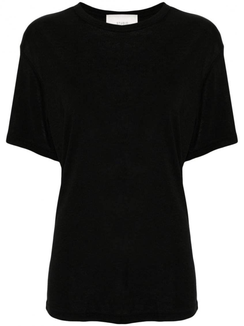 Black Ribbed Jersey T-shirt 2
