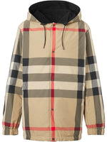 Black Check Motif Hooded Jacket 1
