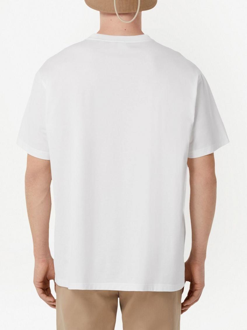 White Logo Cotton T-shirt 4