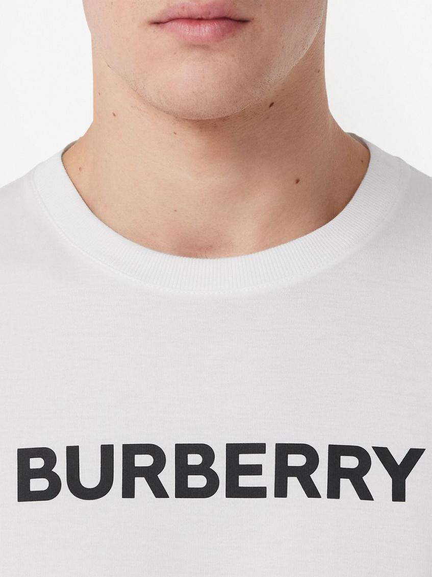 White Logo Cotton T-shirt 5