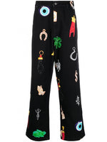 Black Printed denim jeans 1