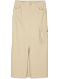 Beige Crepe Cargo Skirt 1