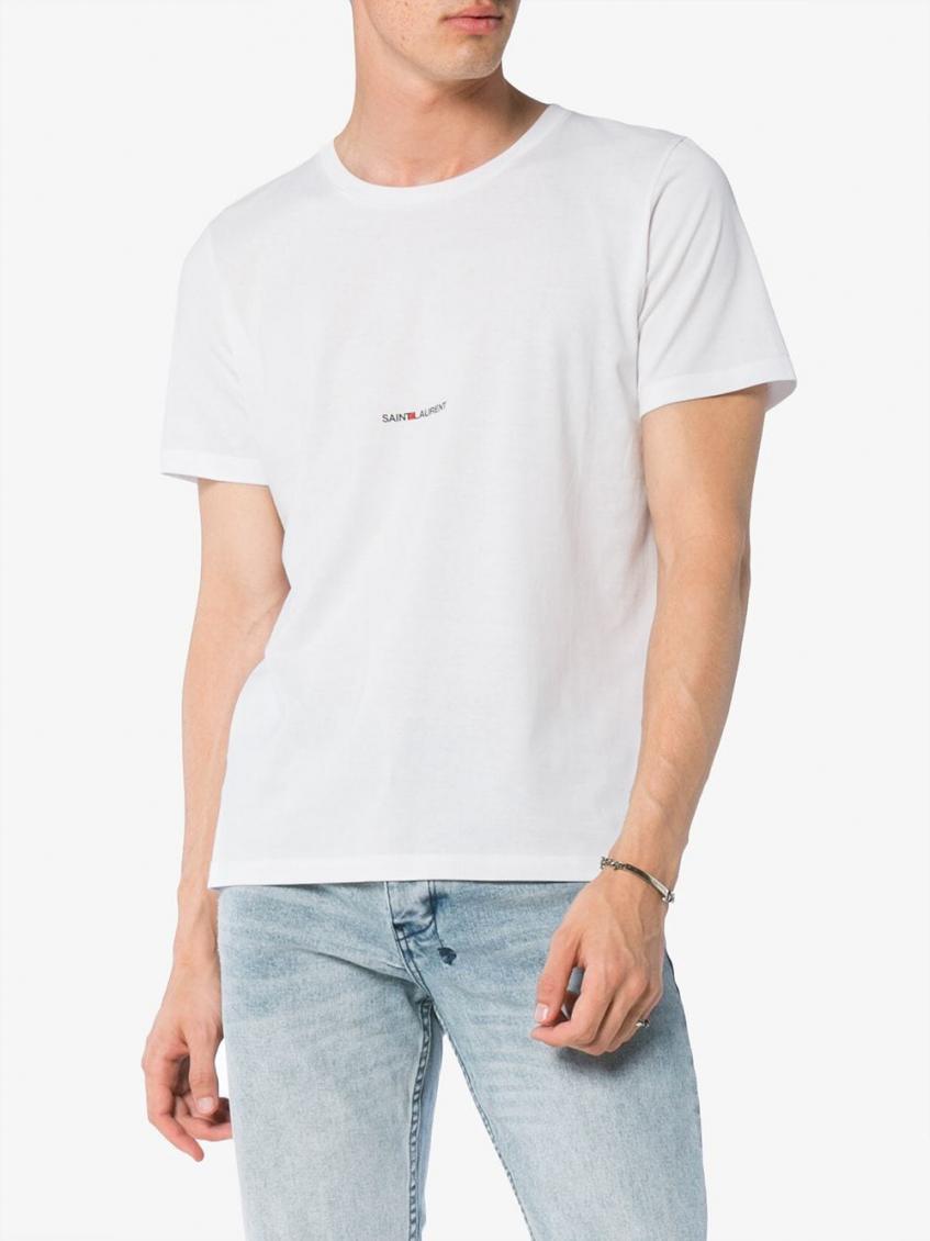 White Embroidered Logo T-shirt 4