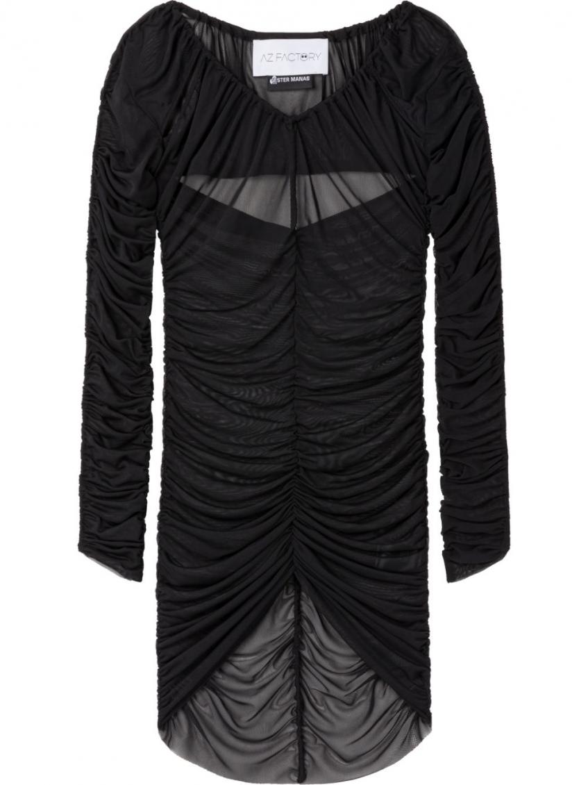 Black Cut-out Mesh Top 2