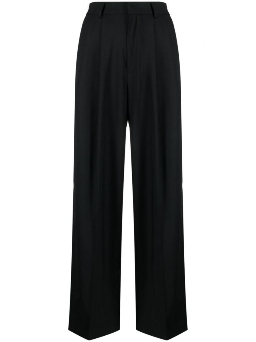 Black Wide leg wool trousers 1