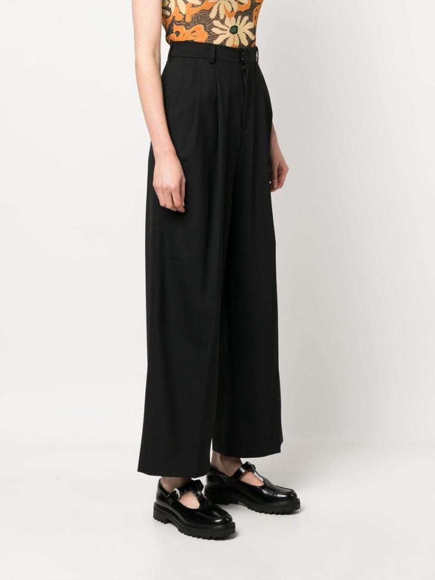 Black Wide leg wool trousers 4