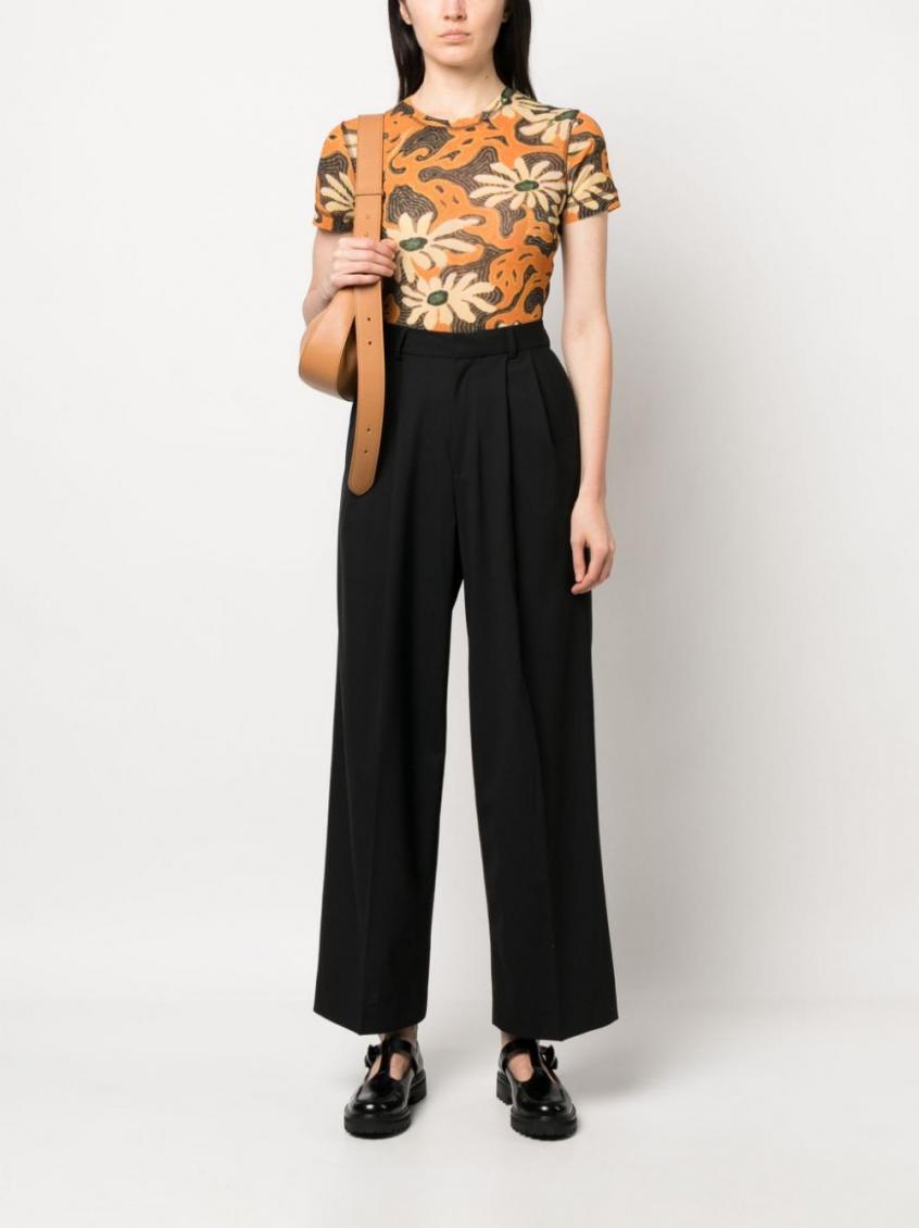 Black Wide leg wool trousers 5