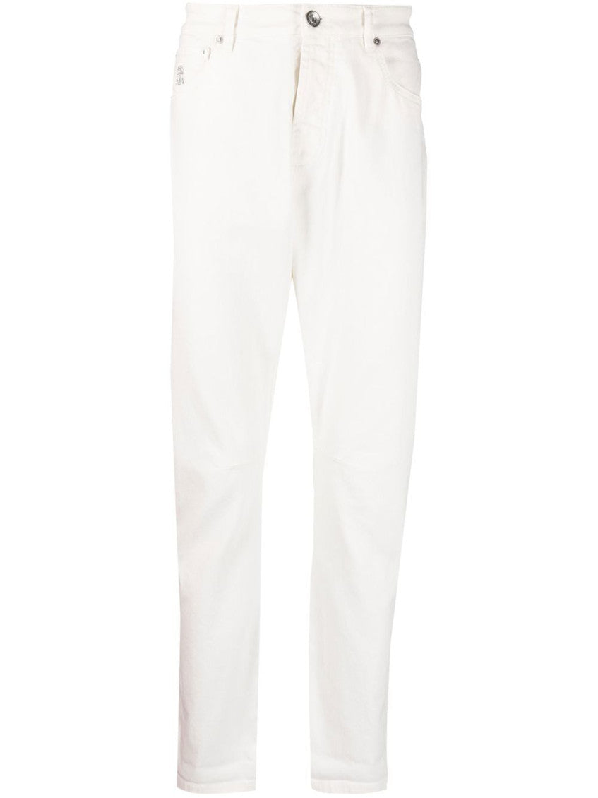 White Leisure Fit Denim Jeans 1