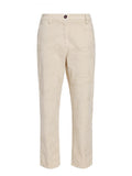 Beige Cotton embroidered trousers 1