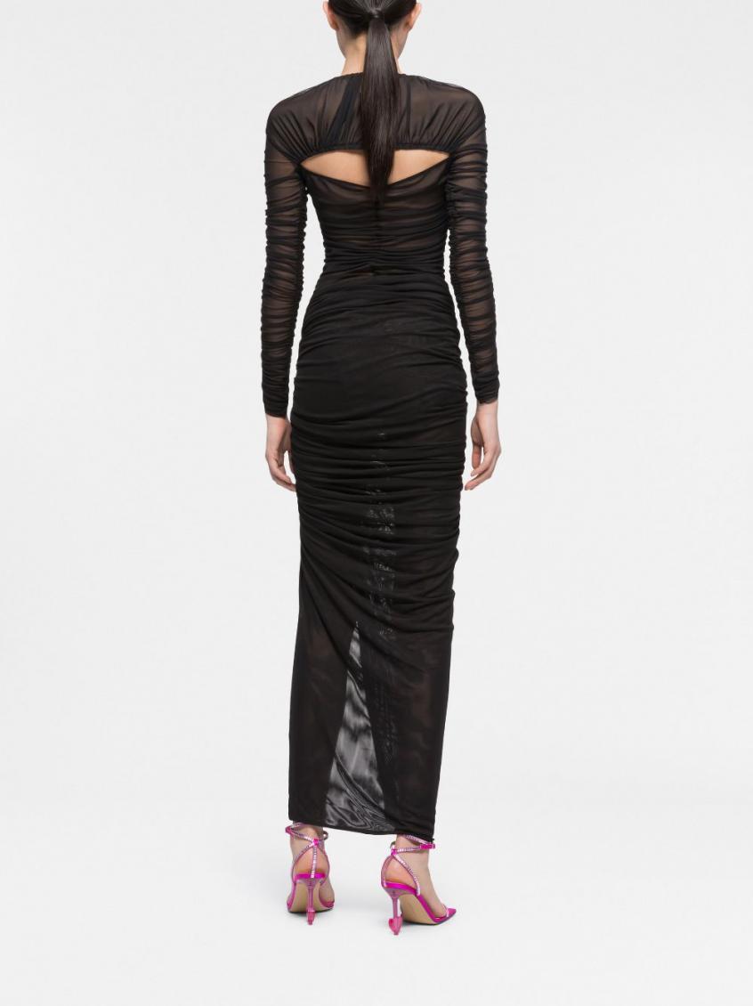 Black Side Slit Long Skirt 4