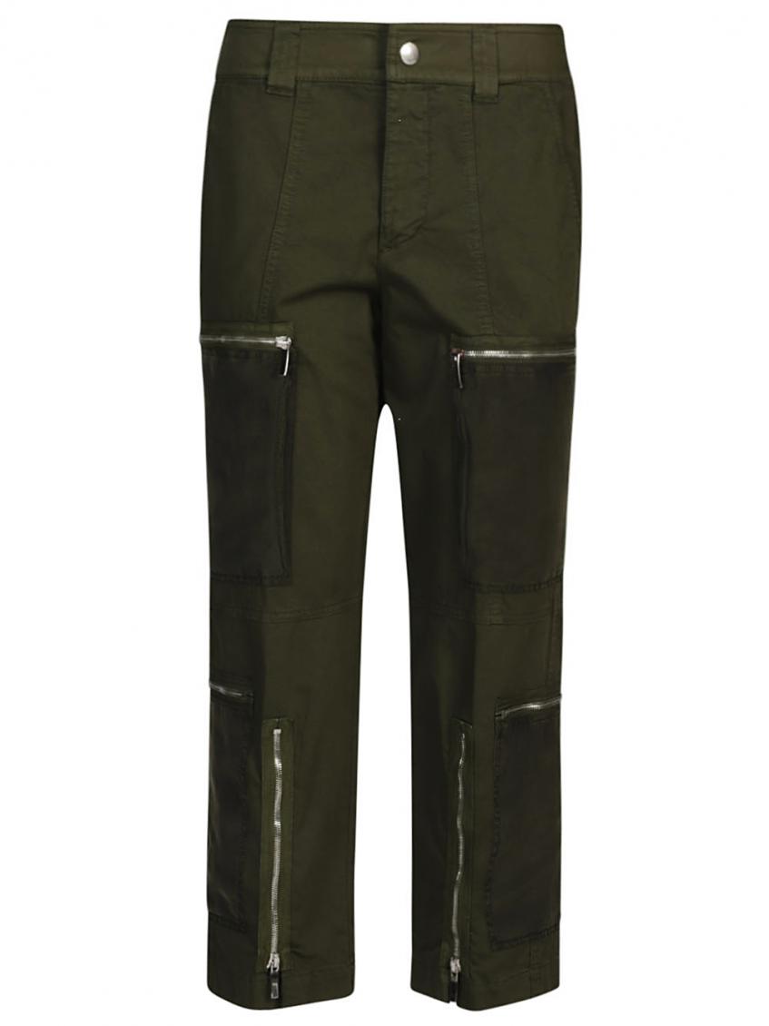 Green Olive Zipped Trousers 1
