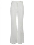 White Linen flared trousers 1