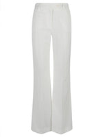 White Linen flared trousers 1