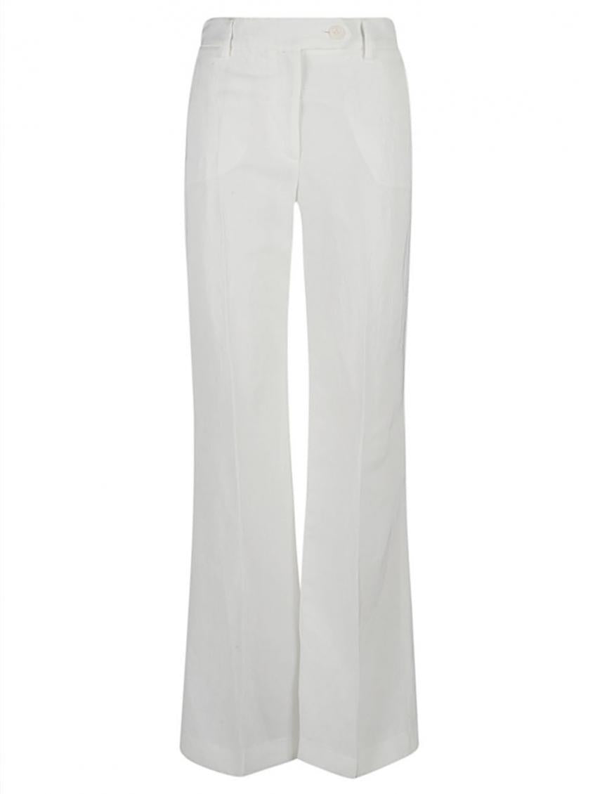White Linen flared trousers 2