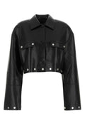 Black synthetic leather Kassie shirt 1
