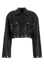 Black synthetic leather Kassie shirt 1