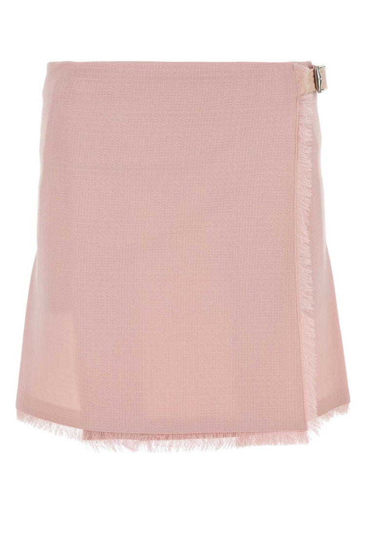 Light Pink Buckle-fastening Wool Kilt 1