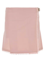 Light Pink Buckle-fastening Wool Kilt 1