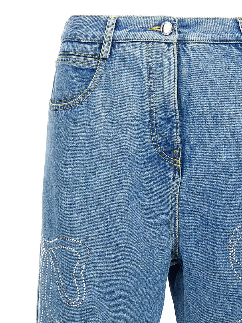 Blue 'Crystal Ribbon Hot Fix' Jeans 3