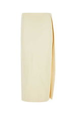 Light Beige Wrap Midi Skirt 1
