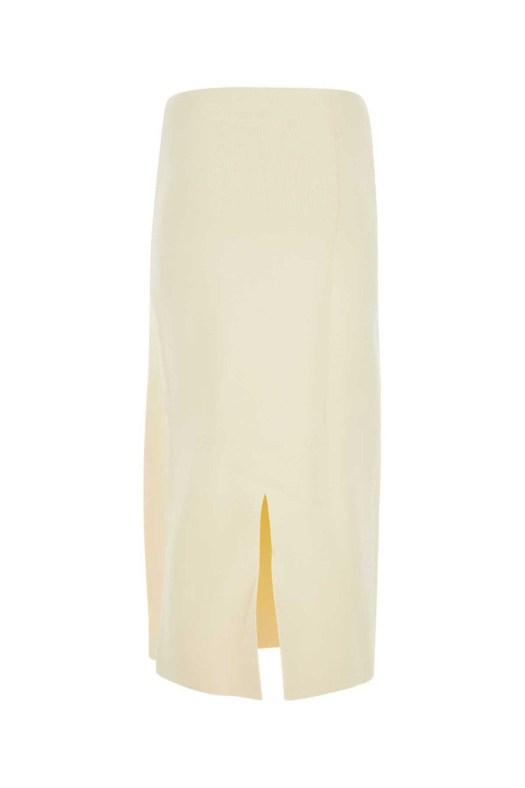 Light Beige Wrap Midi Skirt 2