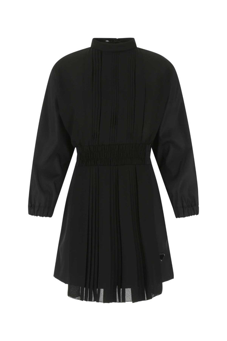 Black Re-Nylon and crepe jumpsuit 1