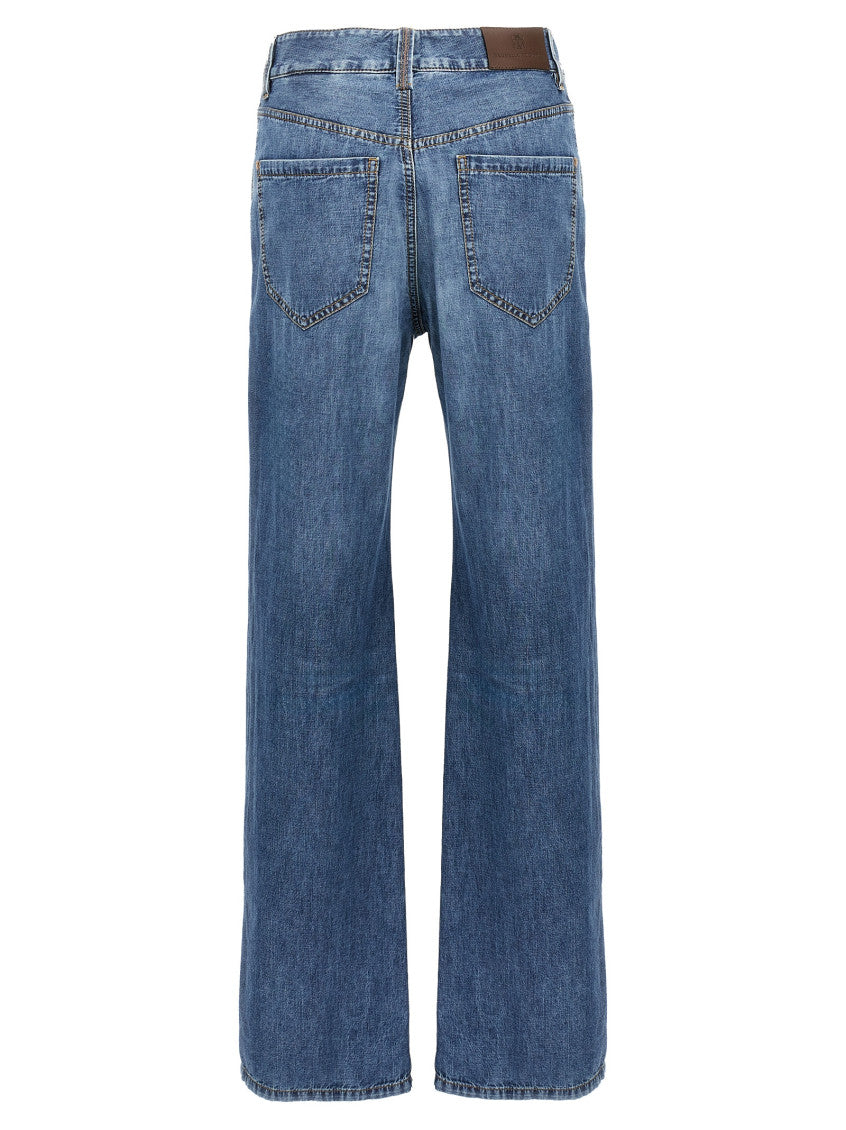 Blue boyfriend-cut jeans 2