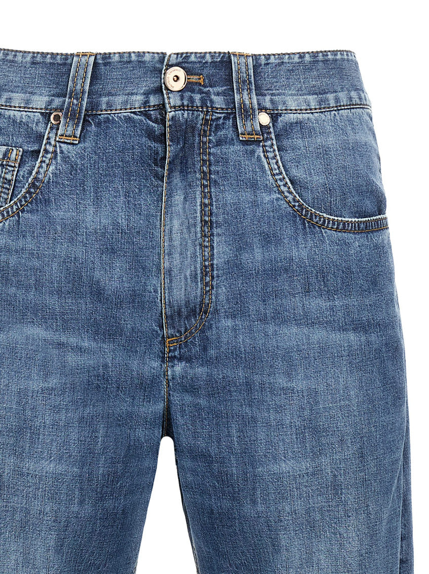 Blue boyfriend-cut jeans 3