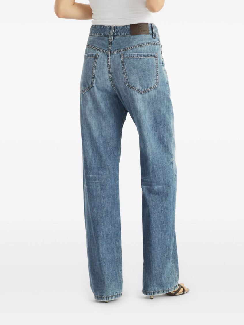 Blue boyfriend-cut jeans 5