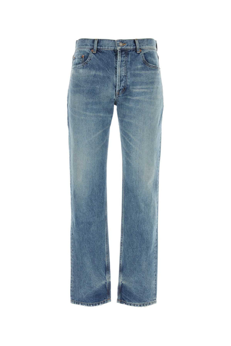 Blue Straight distressed jeans 1