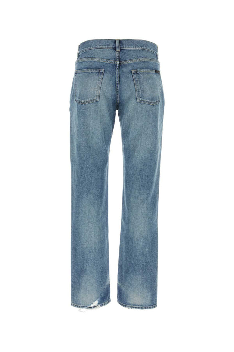 Blue Straight distressed jeans 2