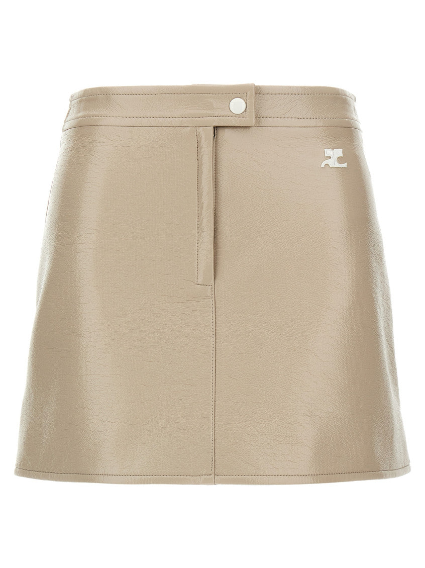 Beige 'ReEdition Vinyl' skirt 1