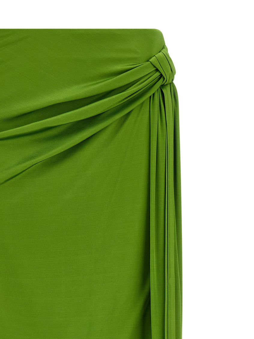 Green Shiny viscose skirt 3