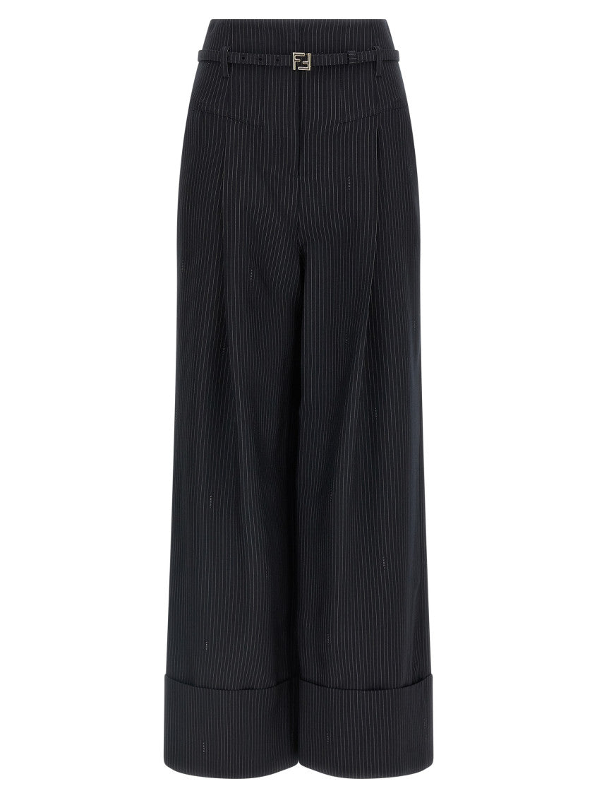 Blue Pinstripe wool pants 1