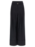 Blue Pinstripe wool pants 1
