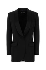 Black Wool Blend Blazer 1