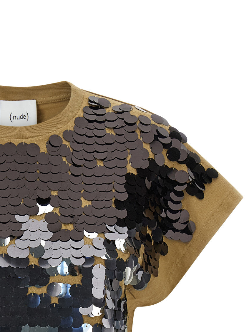 Brown Sequin T-shirt 3