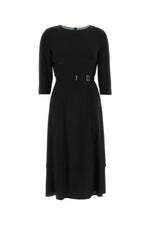 Black Round Neck Midi Dress 1