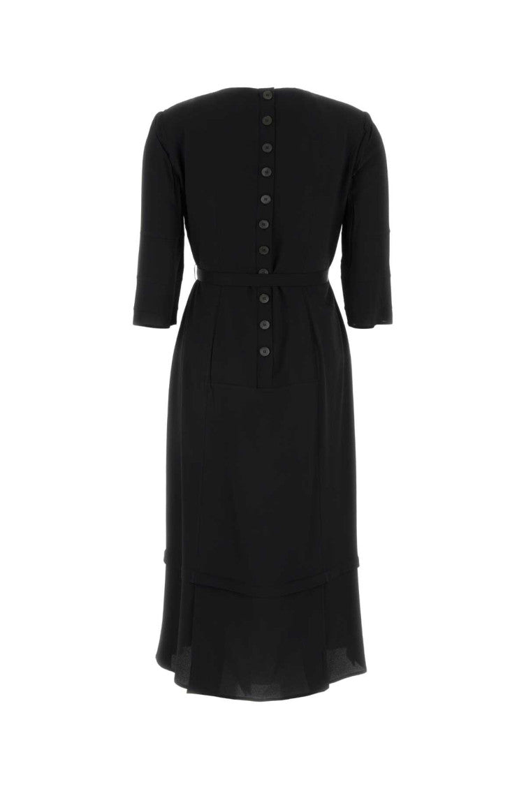 Black Round Neck Midi Dress 2