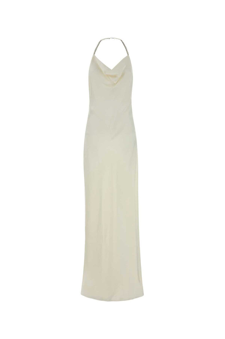 Off White Cowl Neck Full Length Dress 1
