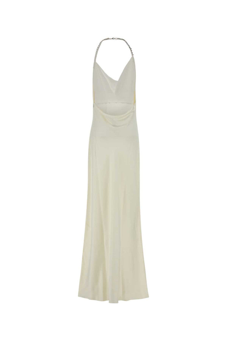 Off White Cowl Neck Full Length Dress 2