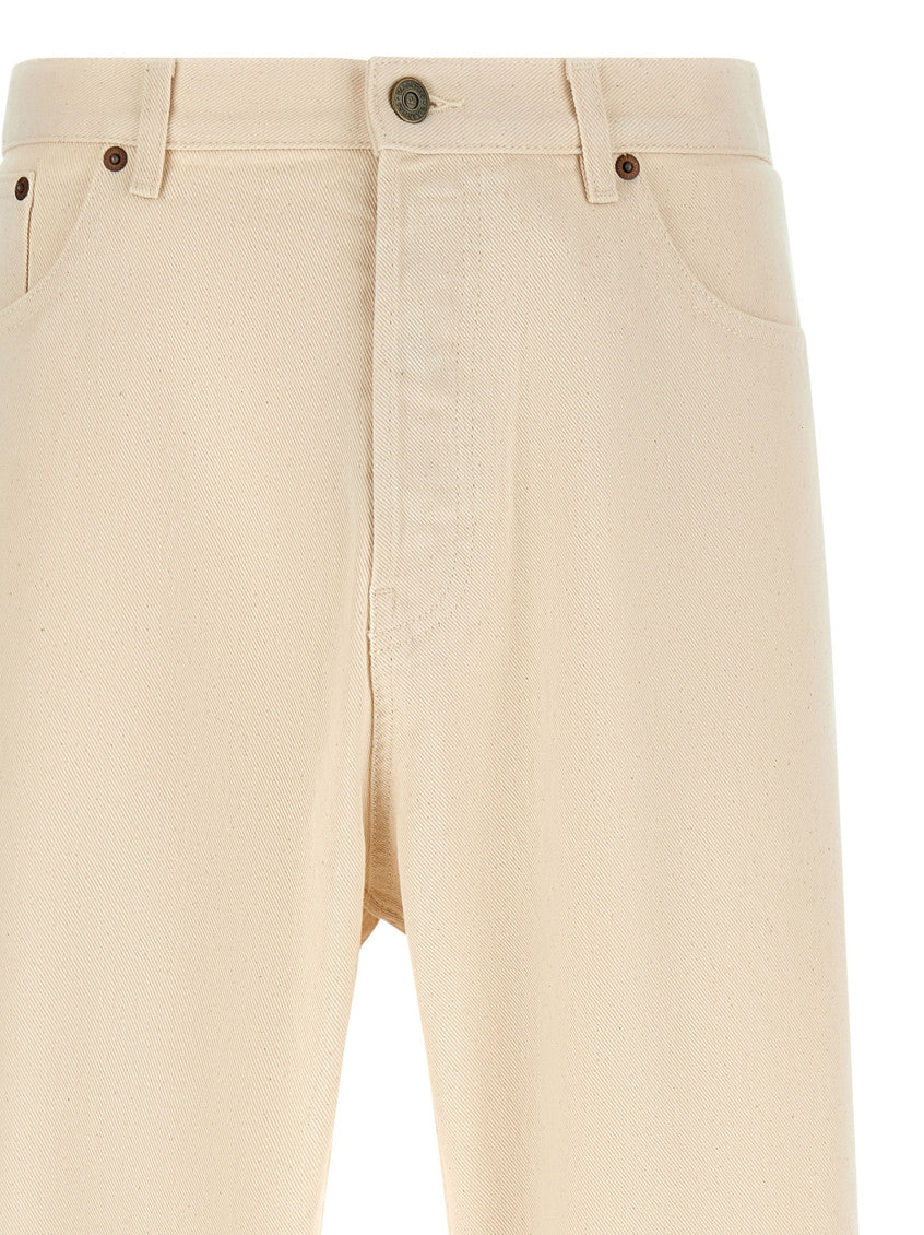 Beige Logo Jeans 3