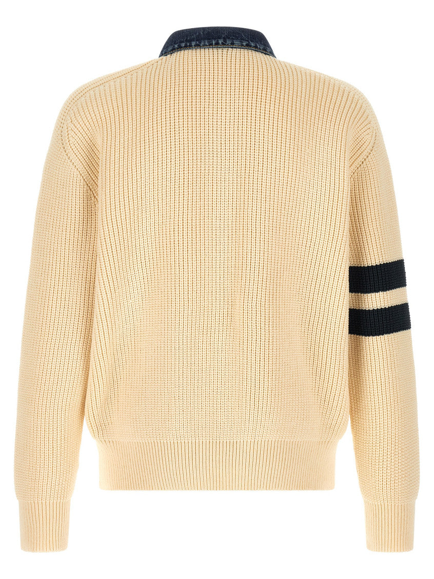 Beige 'Denim Mix D2' Cardigan 2