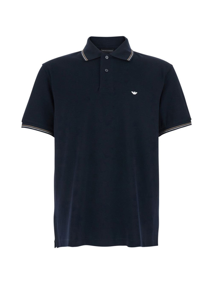 Navy Blue Embroidered Logo Polo 1